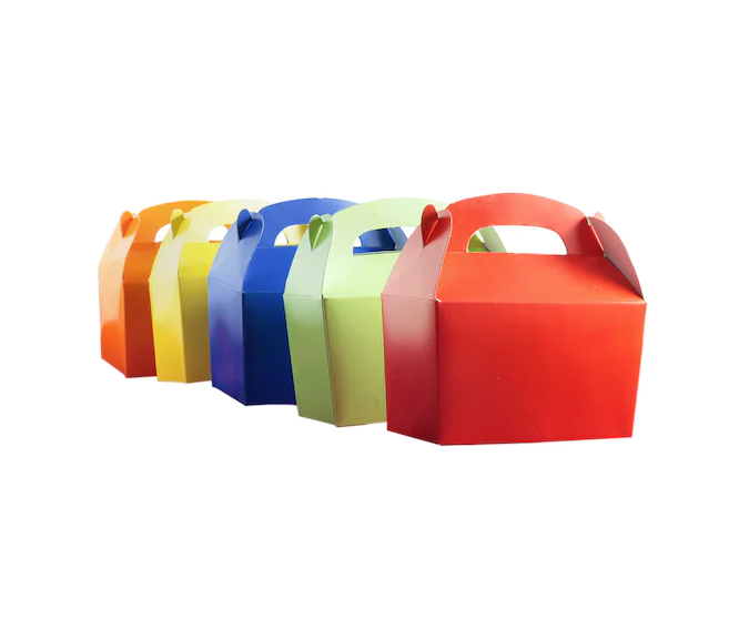 Gift Takeaway Party Treats Box 14x11x12.5cm Small with Handle 10pack