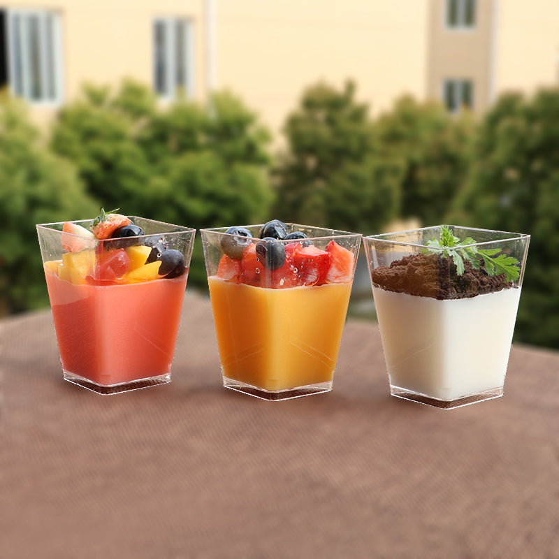 Acrylic Mini Dessert Cup 165ml Bowl with Lid 10pack