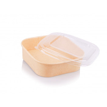 Multifit PET Lid Clear for 880ml Microwaveable Square Bowl 10Pack