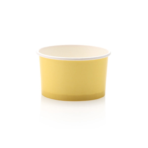 Ice Cream Paper Cups 147ml Vintage Tubs Pastel Yellow 5pack