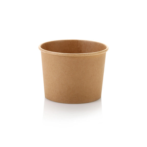 Kraft Paper Ice Cream Cups 350ml Vintage Tubs with Kraft Lid 10pack