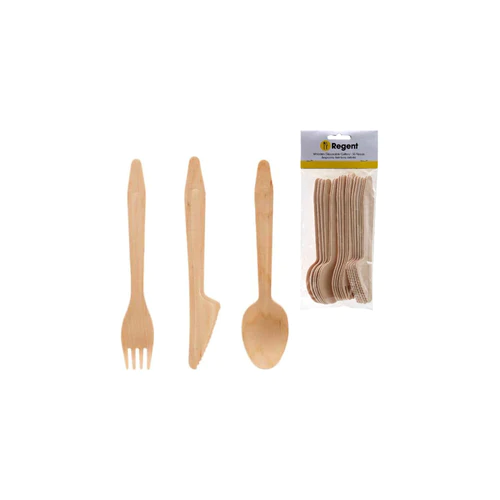 Regent Bamboo Disposable Cutlery 18pack Assorted 35144