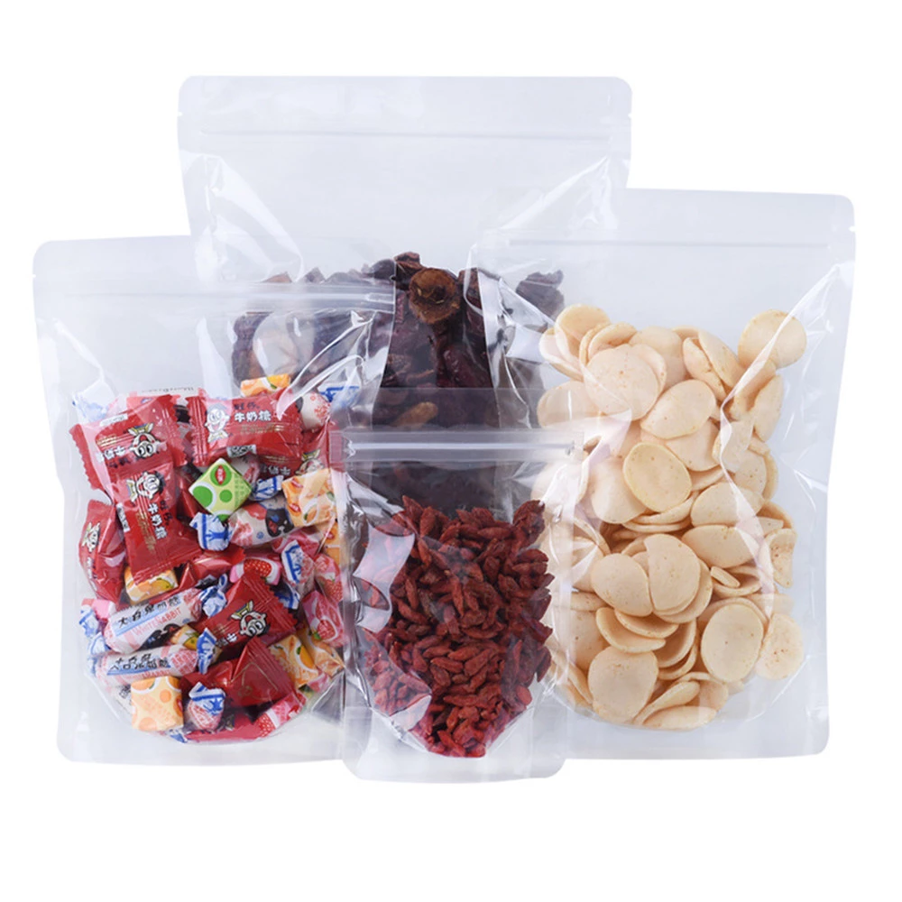 Clear Ziplock Pouch Resealable Stand-up Bags 200g 14x23+4cm 10pack