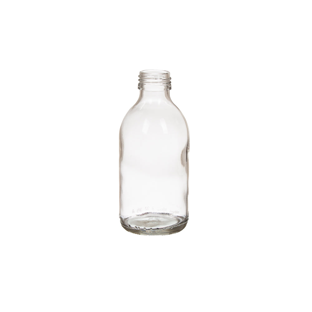 Consol 200ml Glass Generic Bottle Flint Clear with Black Cap 28mm Duet Medropper Expeliner