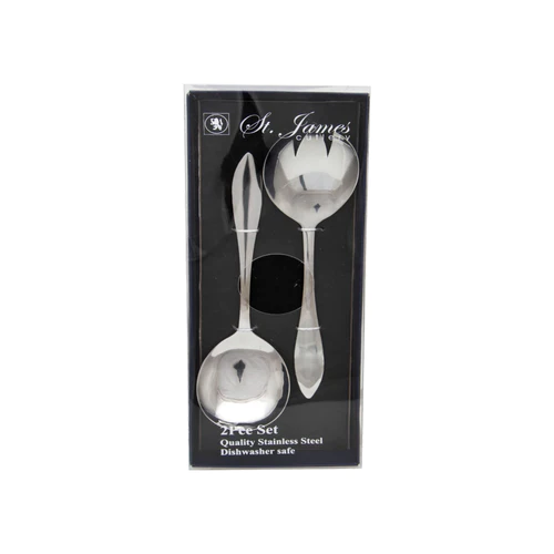 St James Cutlery Salad Spoon and Fork in Gift Box Kensington 13095