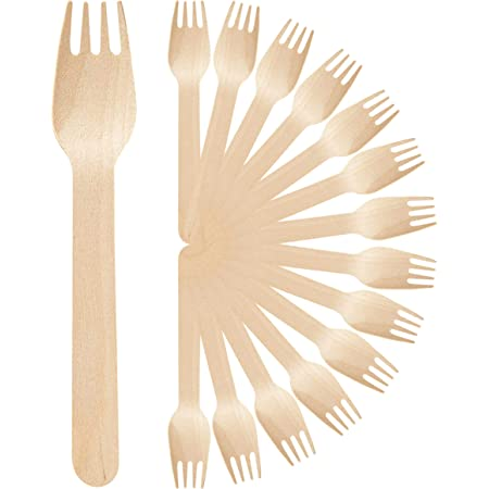 Wooden Disposable Forks 16cm Biodegradable 100pcs