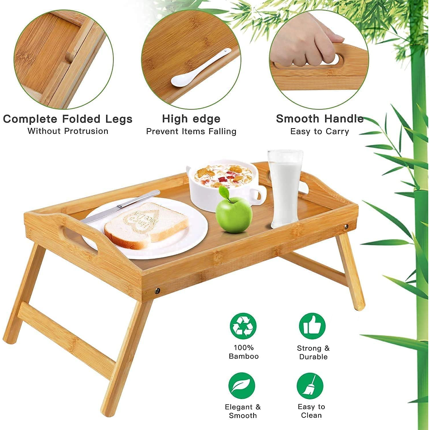 Wooden Bed Breakfast Stand Tray Table Edu Desk 202-5