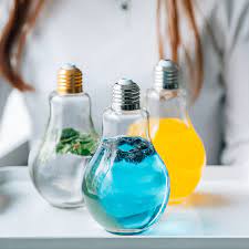 Bulb Shaped Mason Jar 220ml Plastic Color Globe Bottle