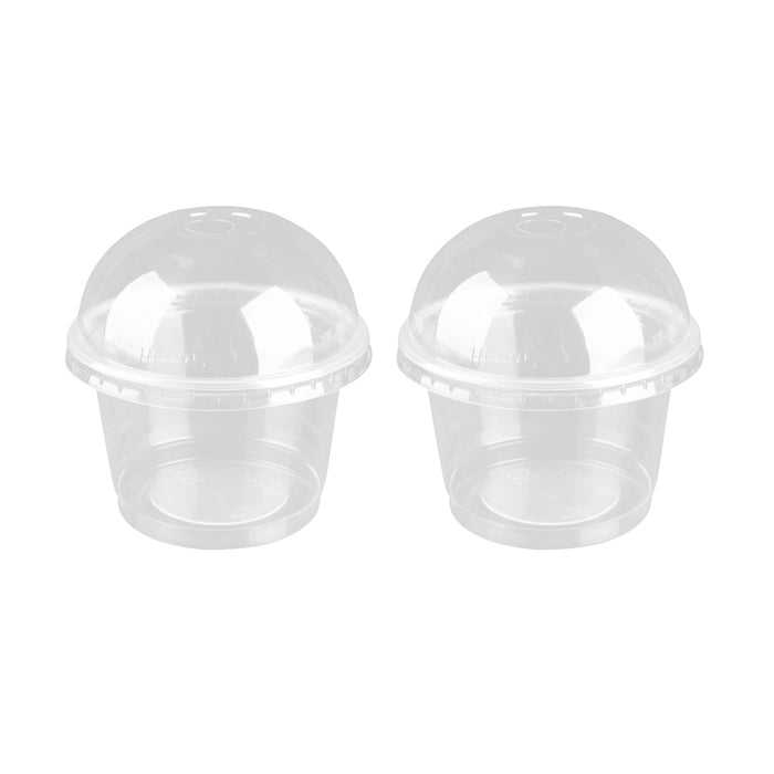 Zibo Ice Cream Cups 250ml Clear Tubs T436 with Open Dome Lid L811 5pac