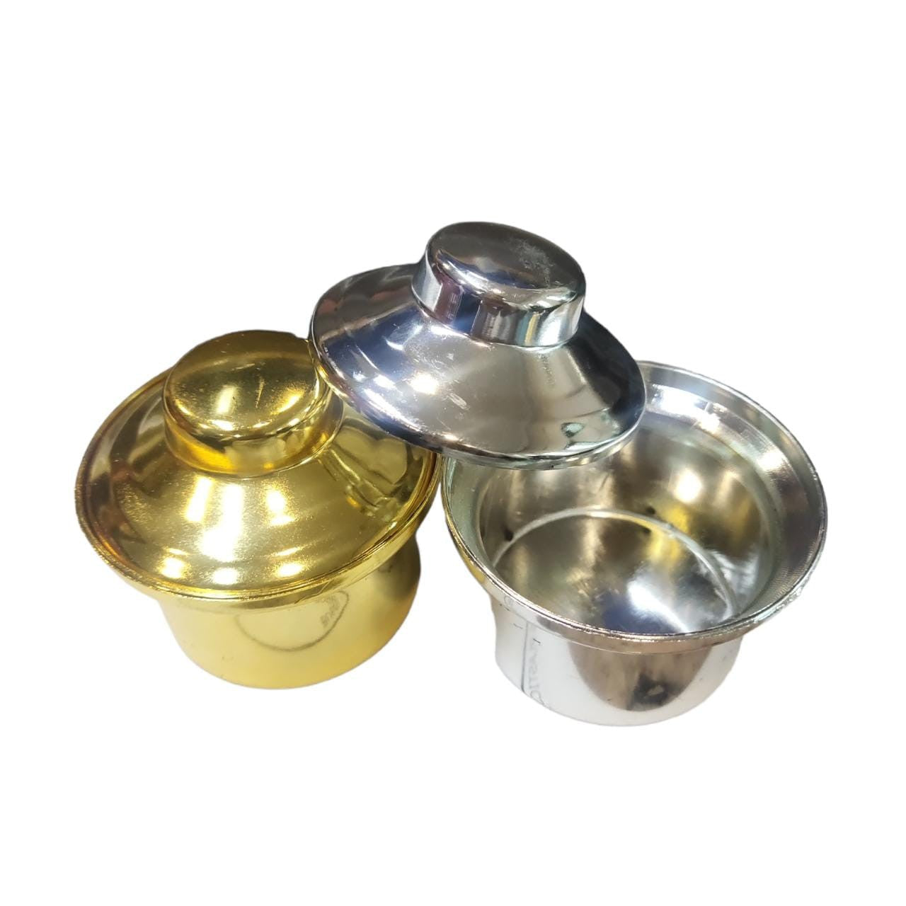 Metallic Look Dome with Lid Gold or Silver