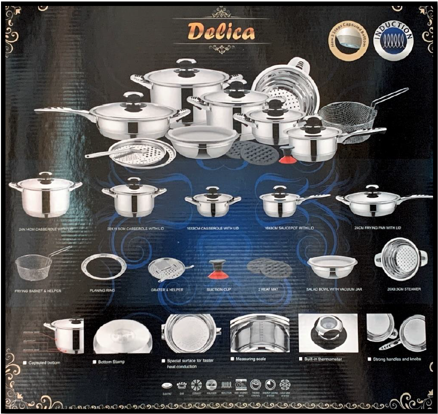 Delica Pot Set Stainless Steel 21Pcs RW2102 P754