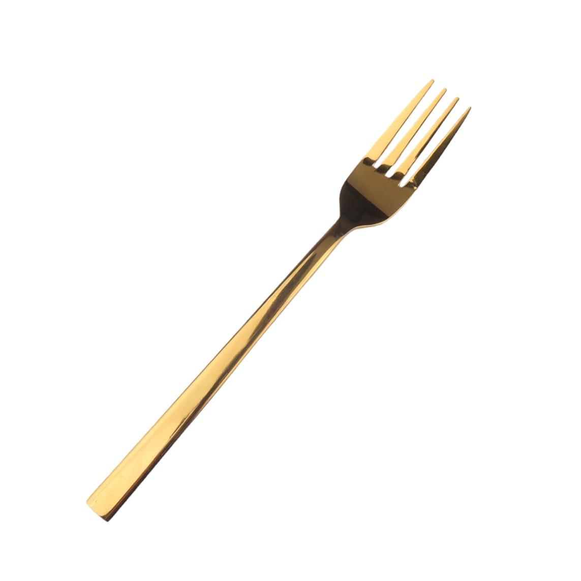 Stainless Steel Fork 6Pcs Square Gold Handle Colour