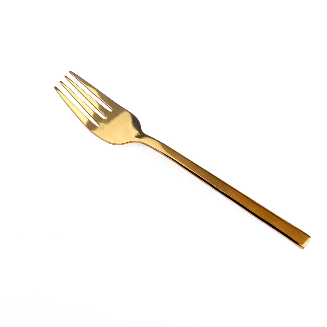 Stainless Steel Cake Fork 6Pcs Square Gold Handle Colour DSC73 CT795|GOLD