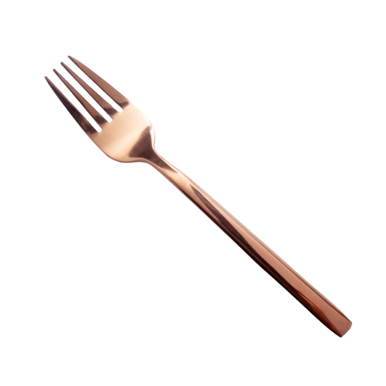 Stainless Steel Cake Fork 6Pcs Rose Gold Square Handle Colour