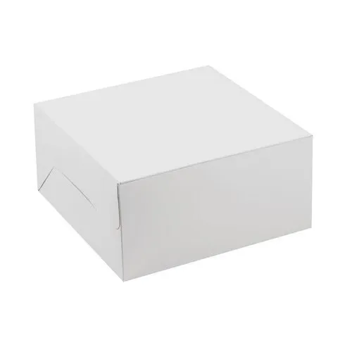 Gift Pastry Biscuit Box 25x25x4cm White No Window