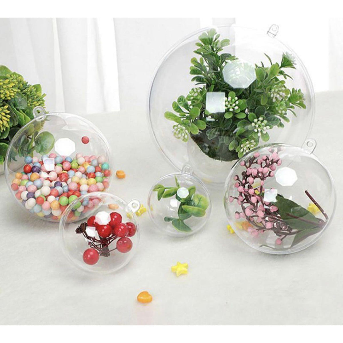 Acrylic Clear Plastic Ball Bubble Ornaments Assorted