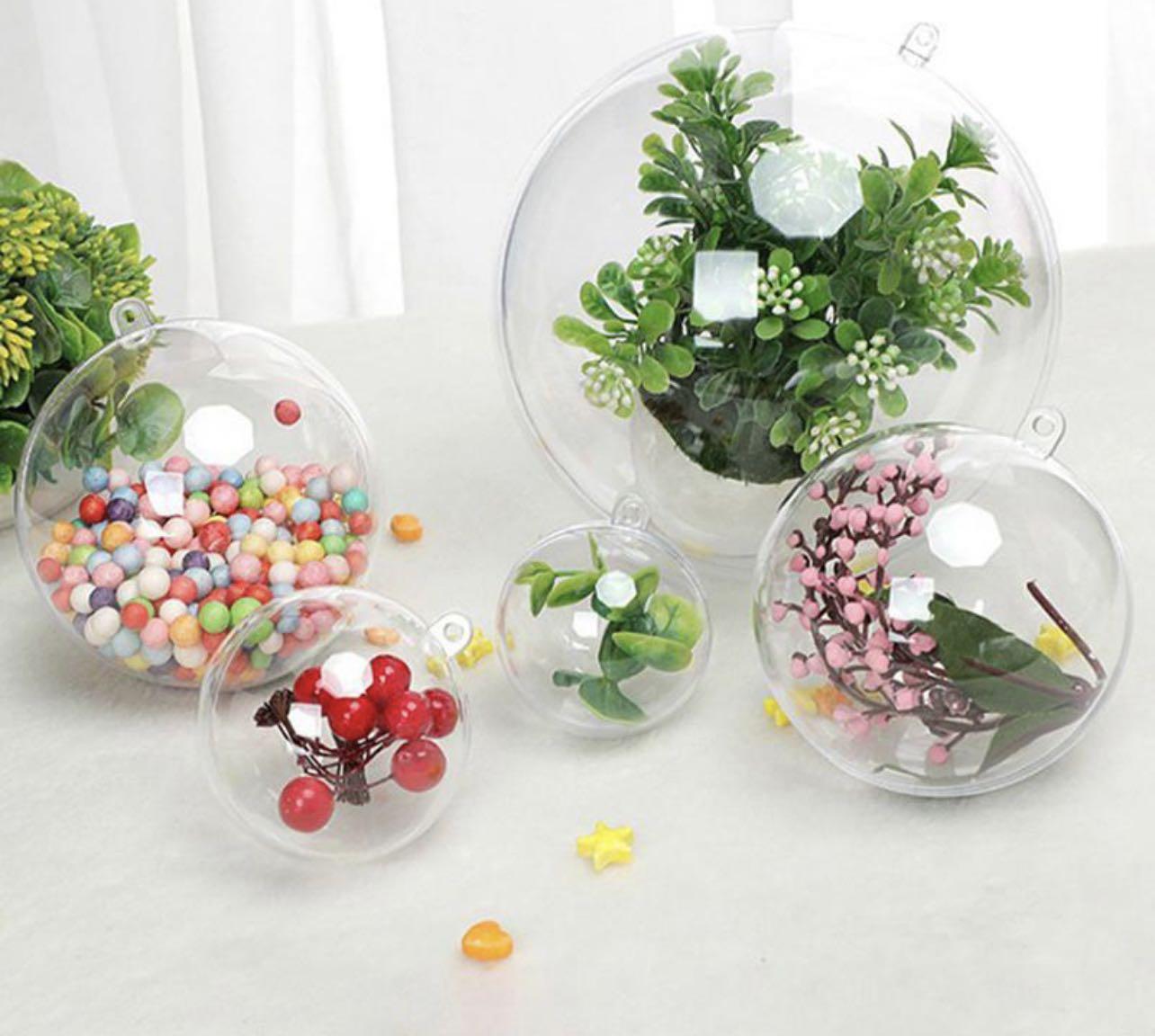 Acrylic Clear Plastic Ball Bubble Ornaments Assorted