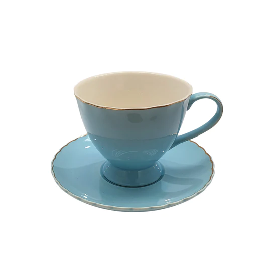 Ceramic Tea Cup and Saucer Set 12Pcs SGN005 BL GGK