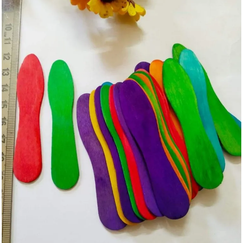 Kraft Wooden Ice Cream Spoon Oval 75mm Assorted 50pack