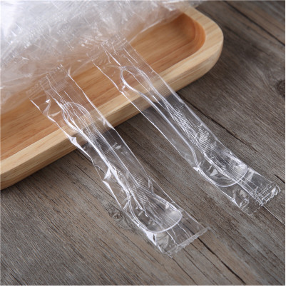 Plastic Acrylic Disposable Spoon 10cm with Wrap 50pack