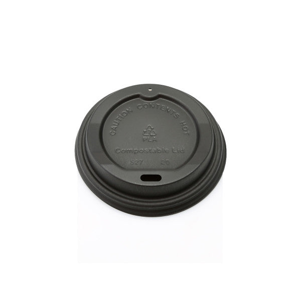 Sip Lid for Coffee Cup Biodegradable Black Fit Size 250ml 10Pack