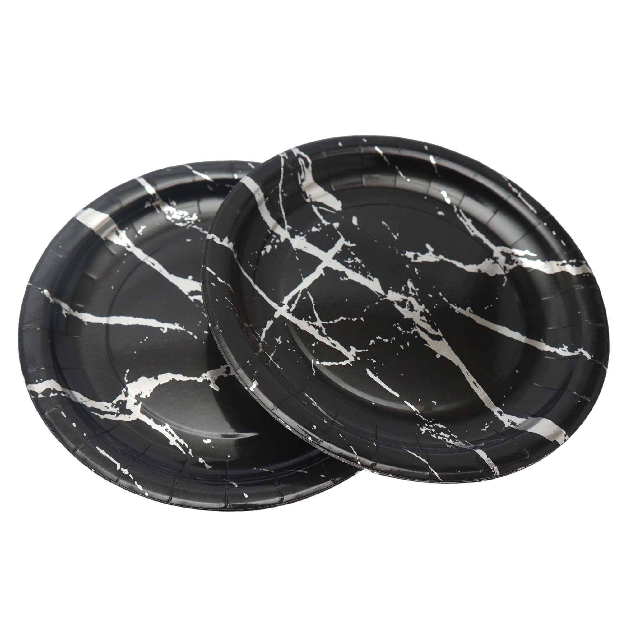 Party Paper Plates 9Inch 23cm Marble Print 8pack
