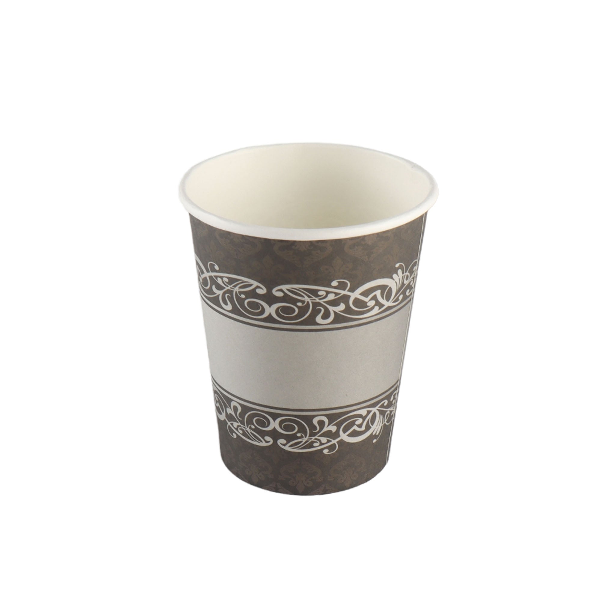 Party Paper Party Cups 260ml Grey with Black Print 10pack