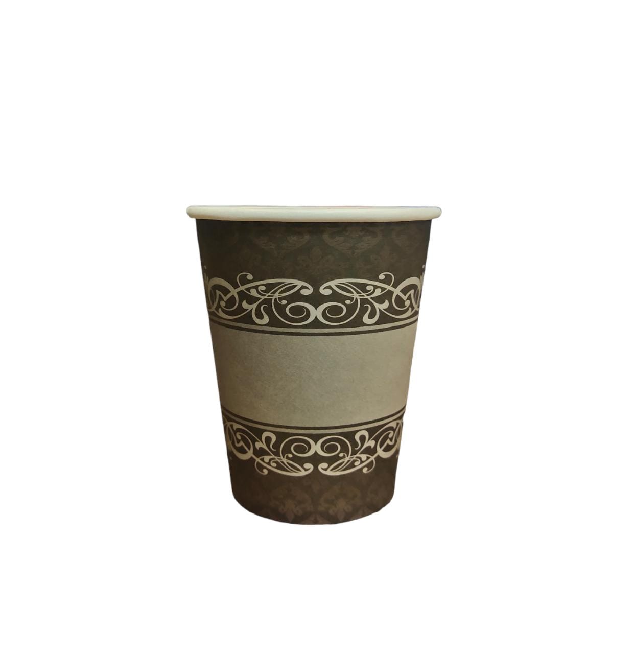 Party Paper Party Cups 260ml Grey with Black Print 10pack