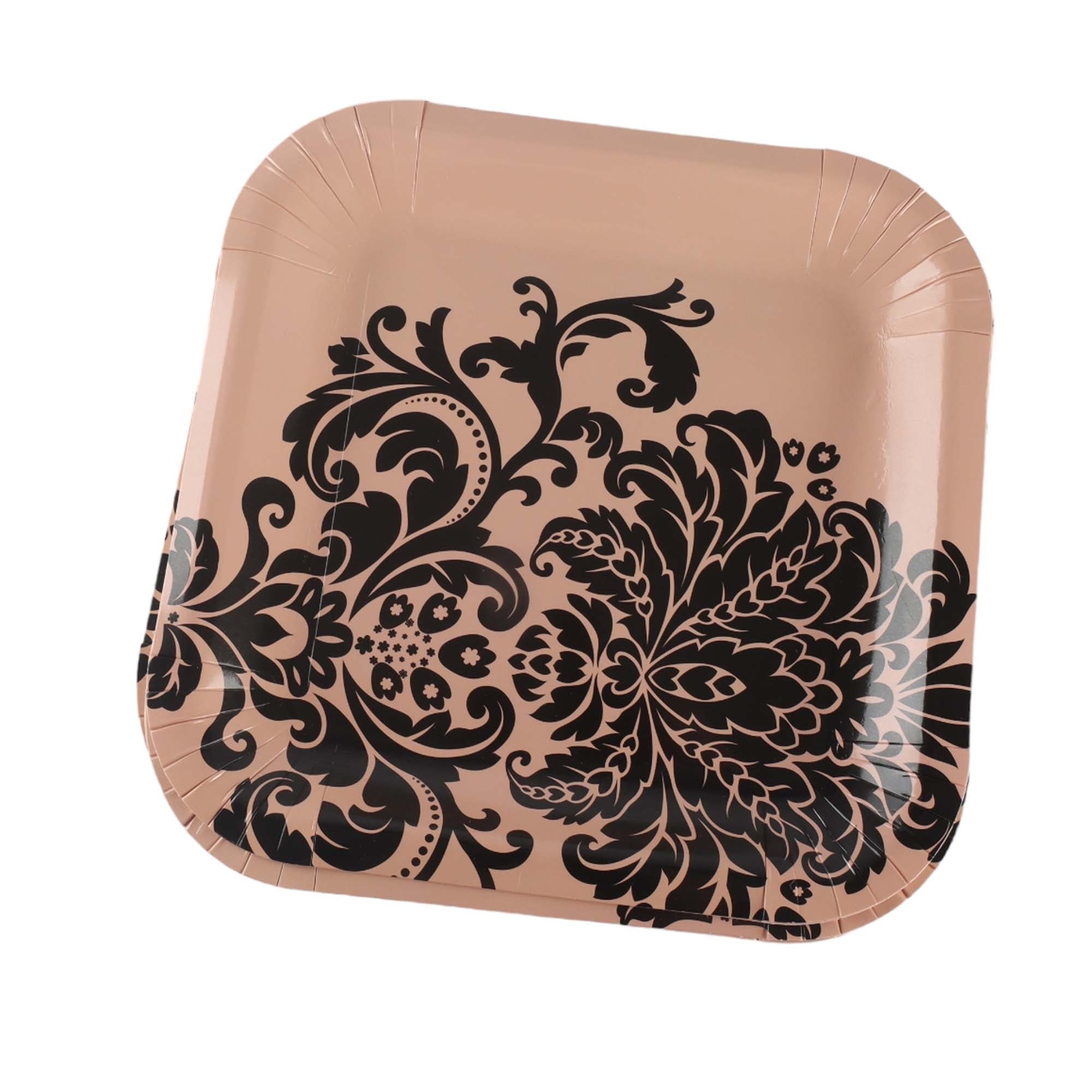 Party Paper Plate Square Rose Gold 9Inch 23cm 10pack