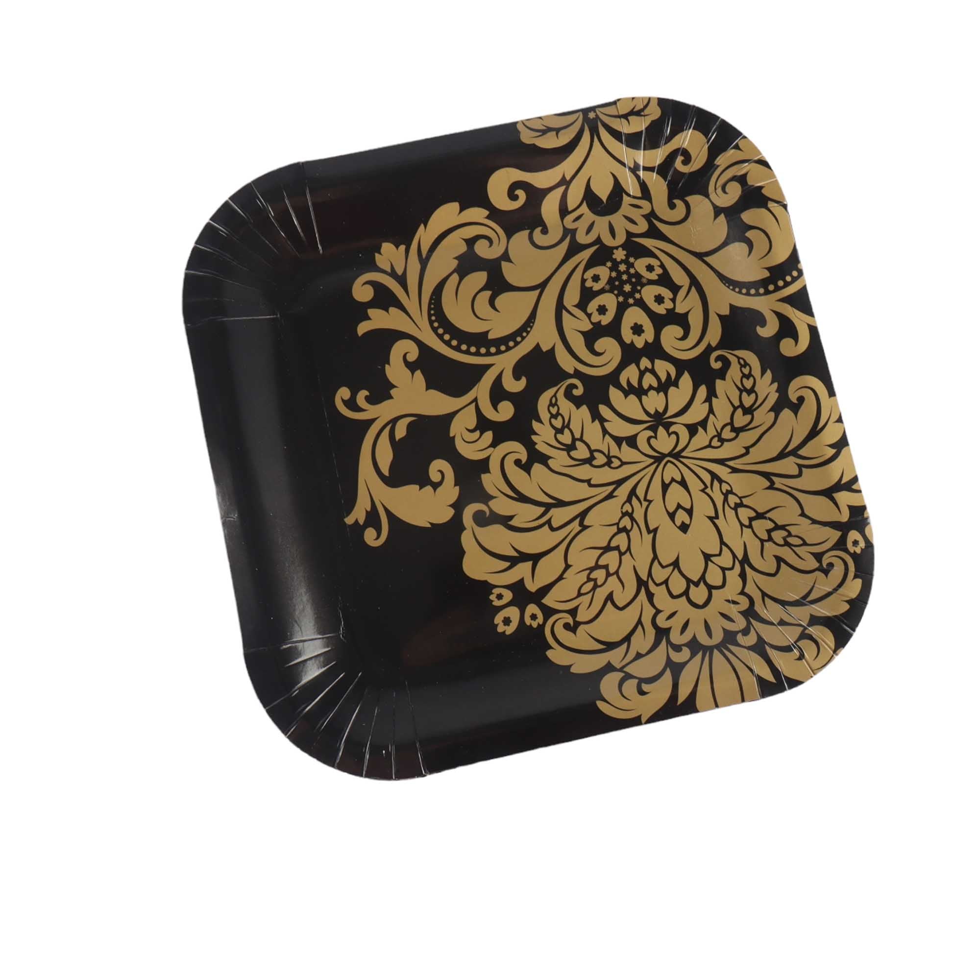 Party Paper Plate Square Gold 9Inch 23cm 10pack