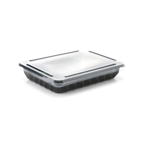 Zibo Sushi Black Tub FT29B with Clear Lid F38 5Pack