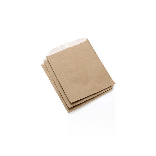Duplex Kraft Paper Bags Greaseproof Lined No.1 14.5x17cmm 100Pack
