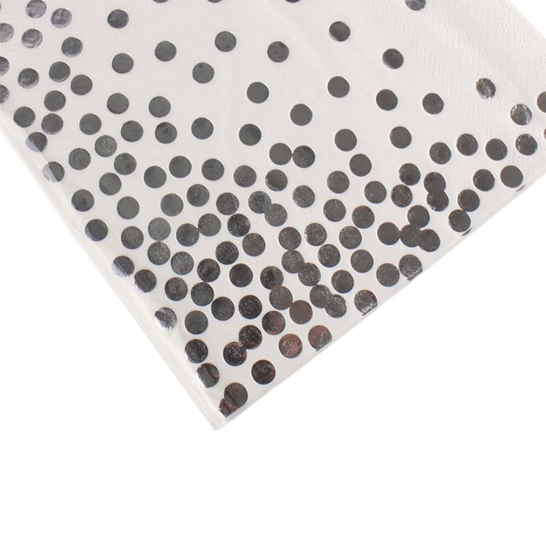 Luncheon Napkin Paper Serviettes 2ply 33x33cm Dot Print 20pack