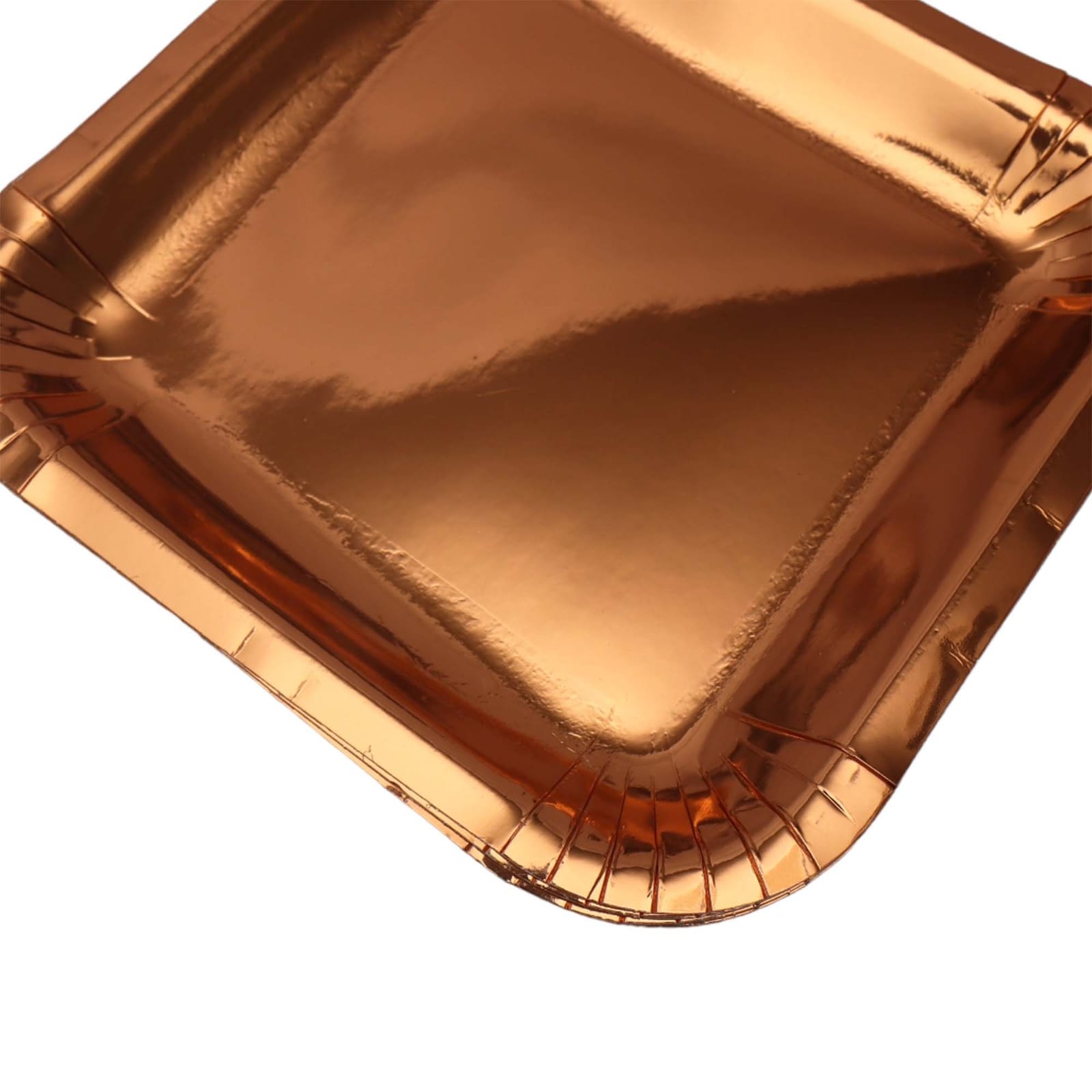 Disposable Party Paper Plates Square Rose Gold 9Inch 23cm 10pack