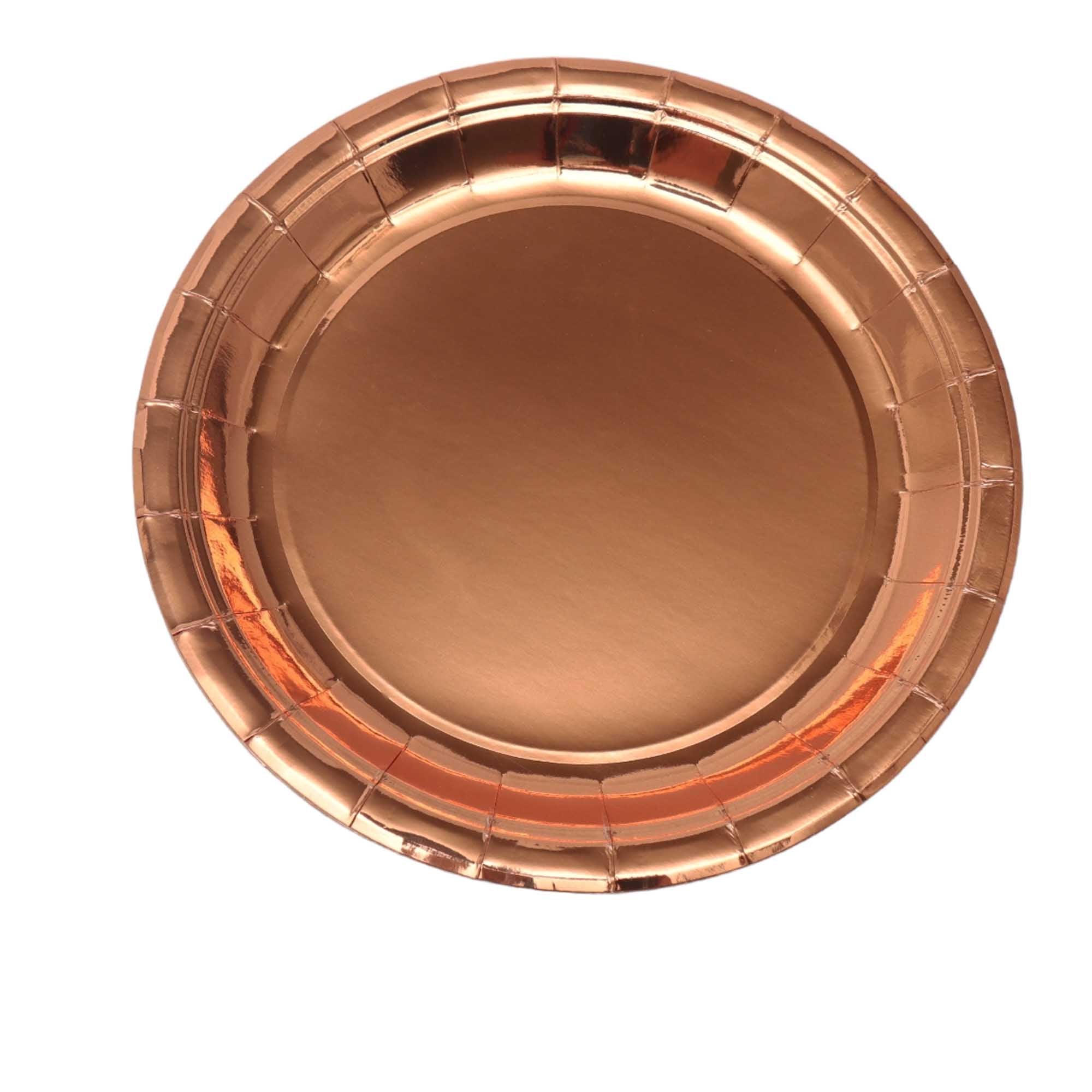 Party Paper Plates Round Rose Gold 7Inch 18cm 10pack