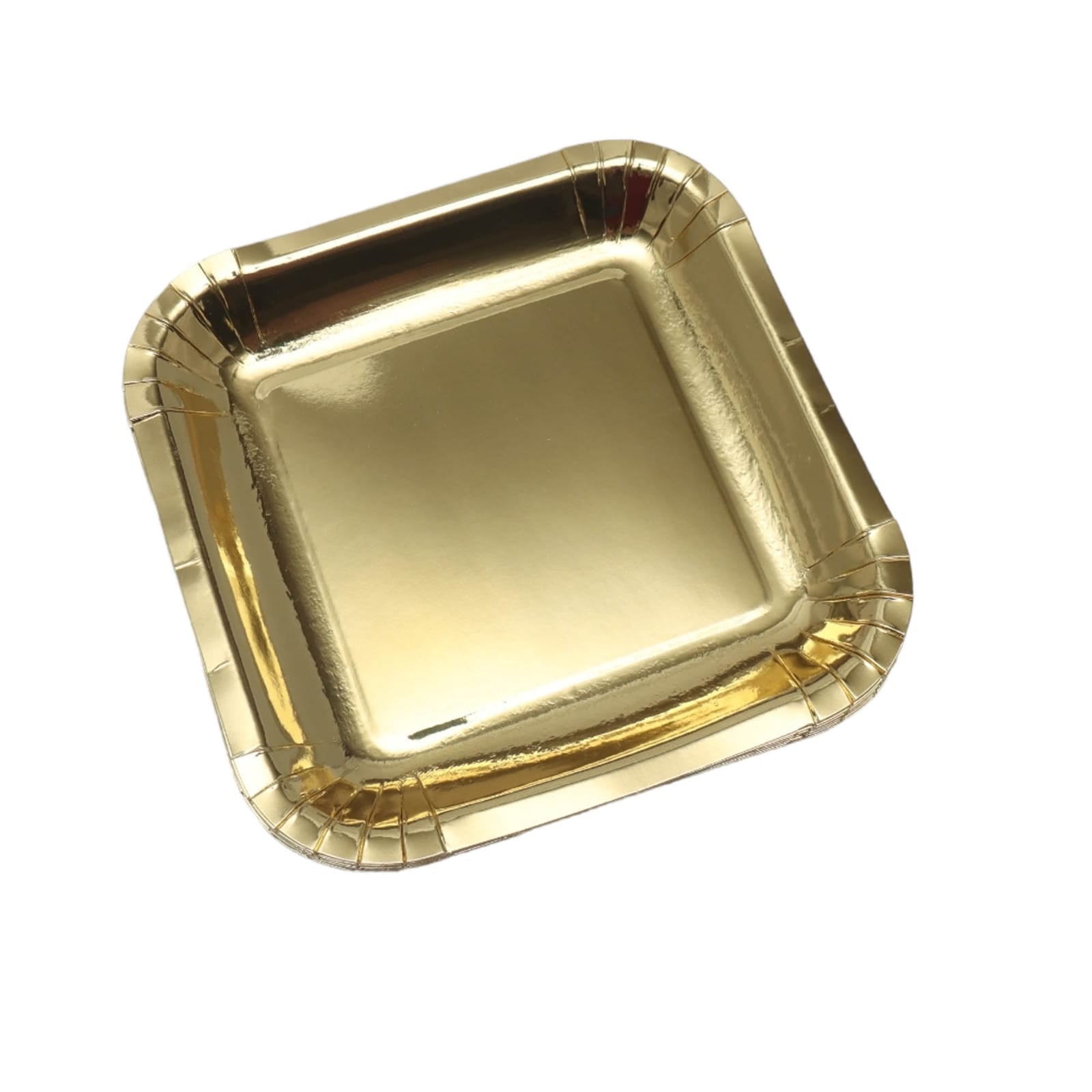 Party Paper Plates Square Gold 9Inch 23cm 10pack