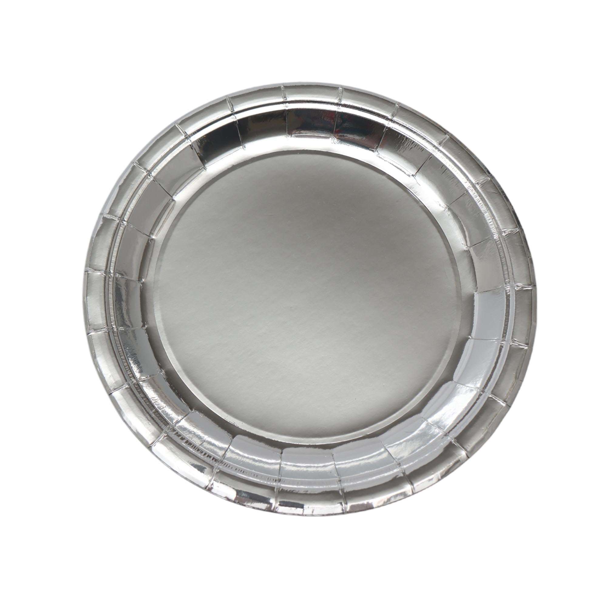 Party Paper Plates Round Silver 9Inch 23cm 10pack