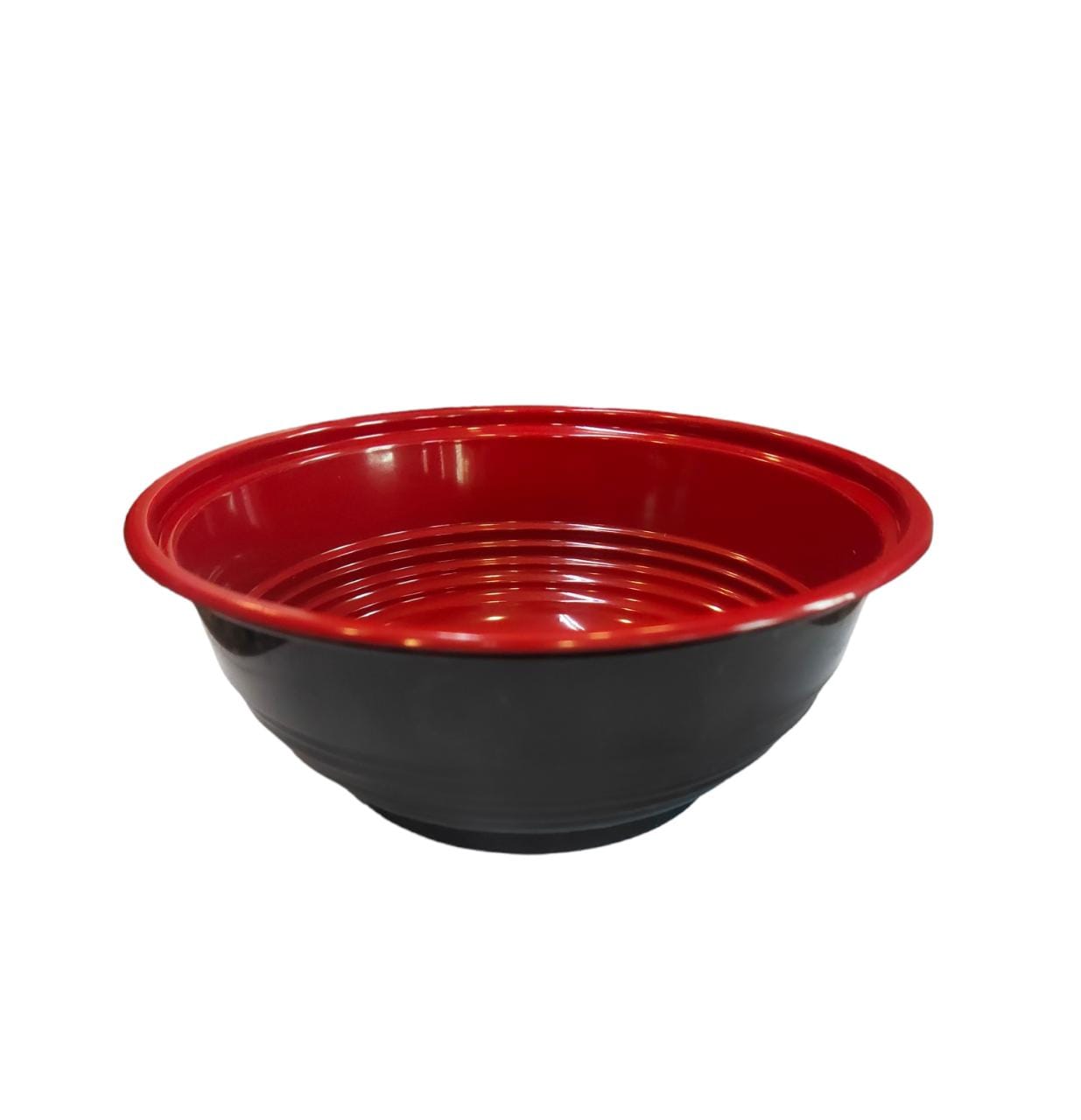 550ml Disposable Bowl Black and Red Inner with Lid XPP633