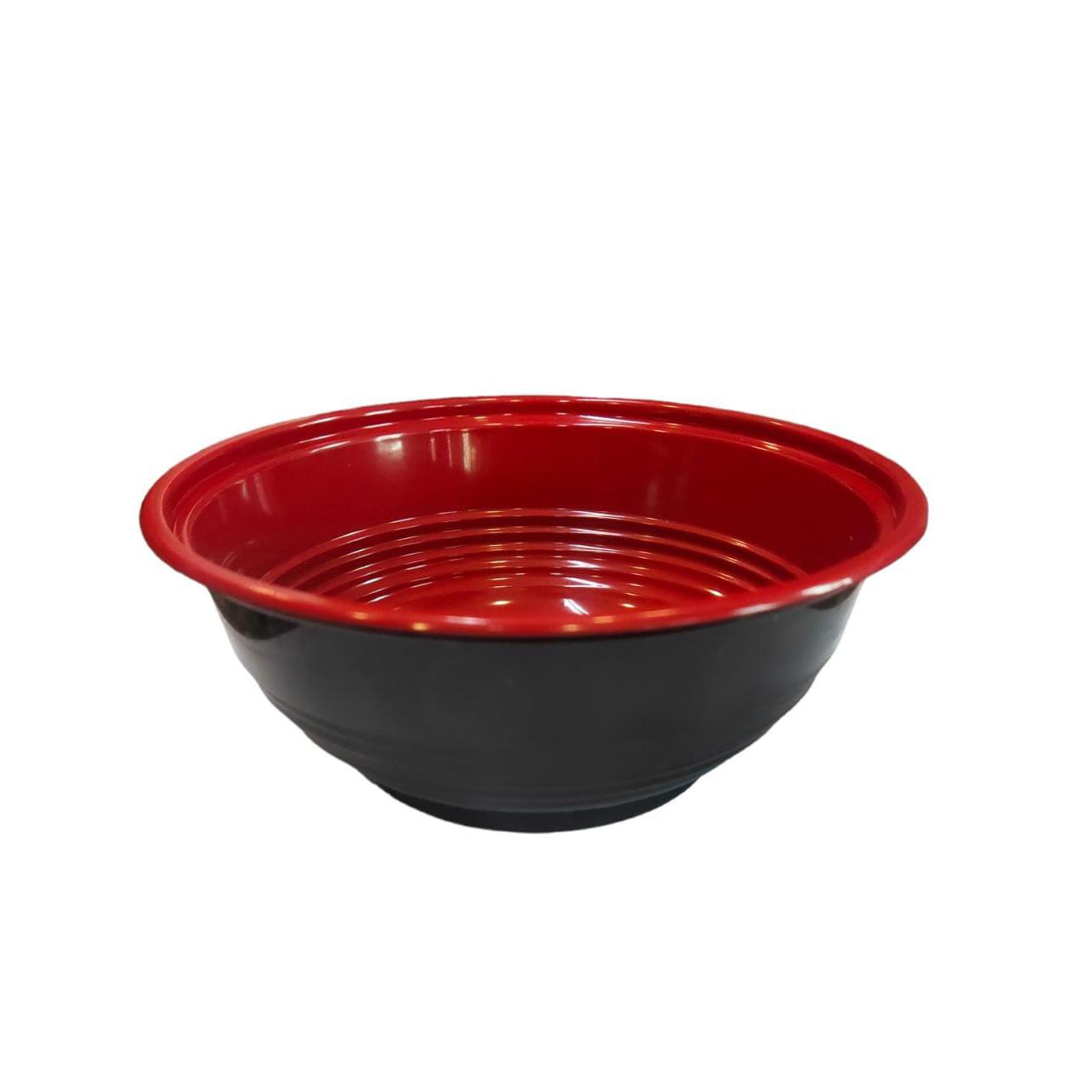 550ml Disposable Bowl Black and Red Inner with Lid XPP633