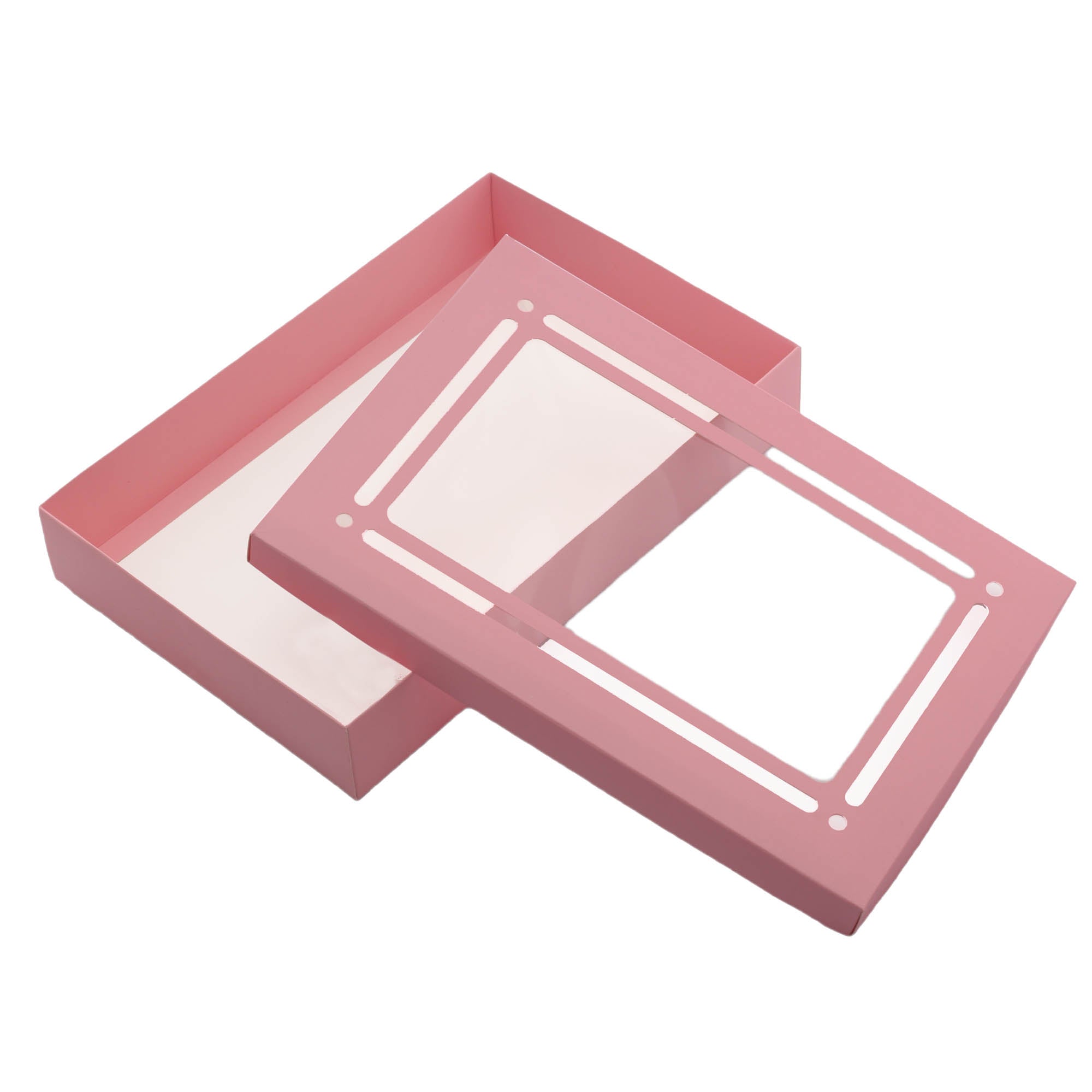 Gift Biscuit Paper Box with Window Pink Rectangle 30x20x5cm XPP604