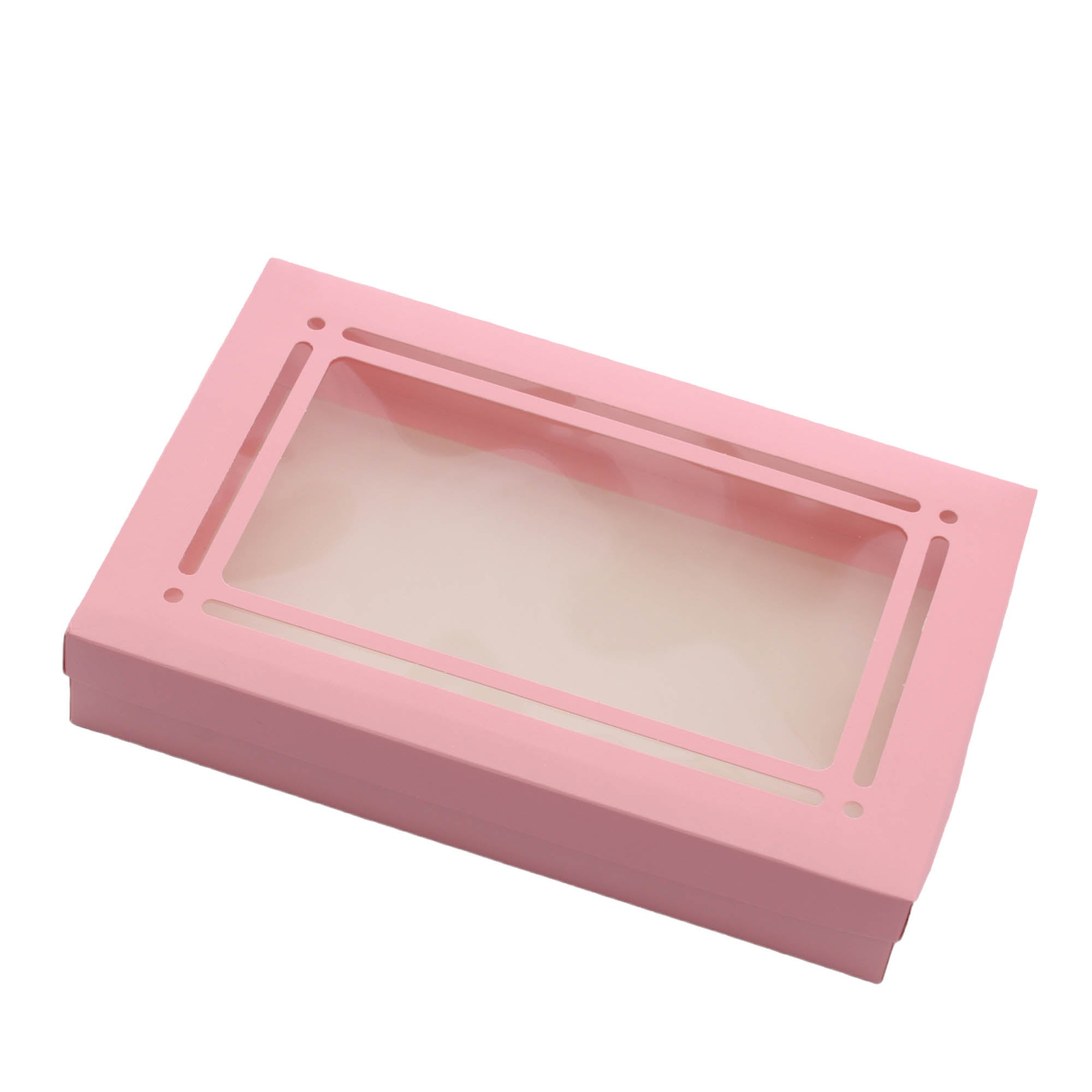 Gift Biscuit Paper Box with Window Pink Rectangle 30x20x5cm XPP604