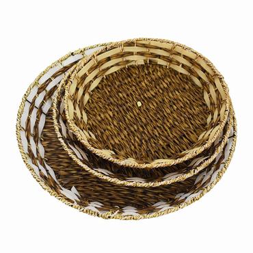 Plastic Woven Fruit Serving Tray Basket 33cm 020