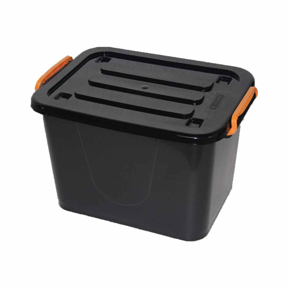 45L Plastic Storage Box Container Black Nu Ware