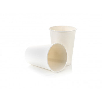 350ml Paper Coffee Cup Double Wall White with White Sip Lid 10pack