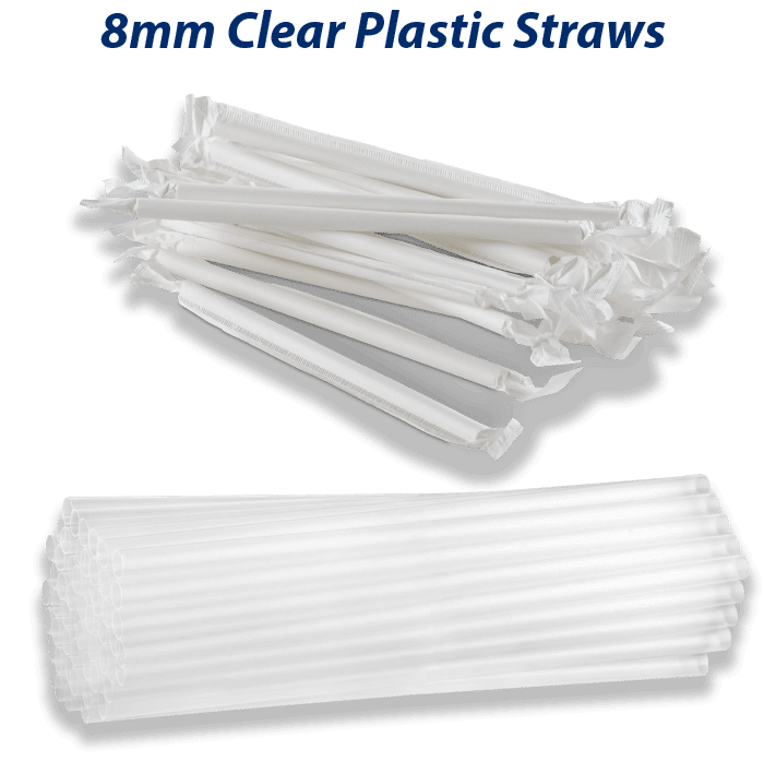 Plastic Straws Wrapped Triple Thick White 2000s 8mm