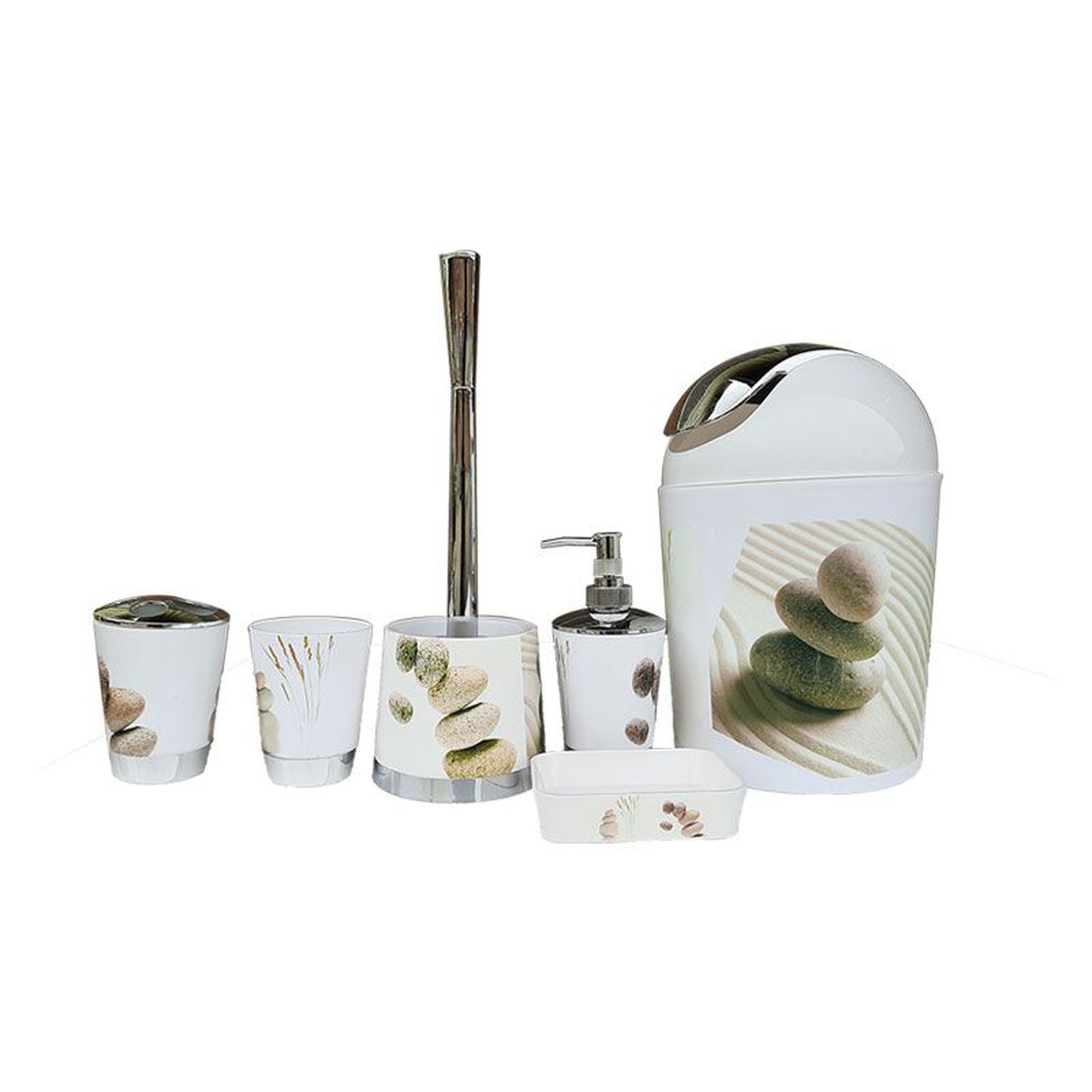 6 Piece Bathroom Set Plastic