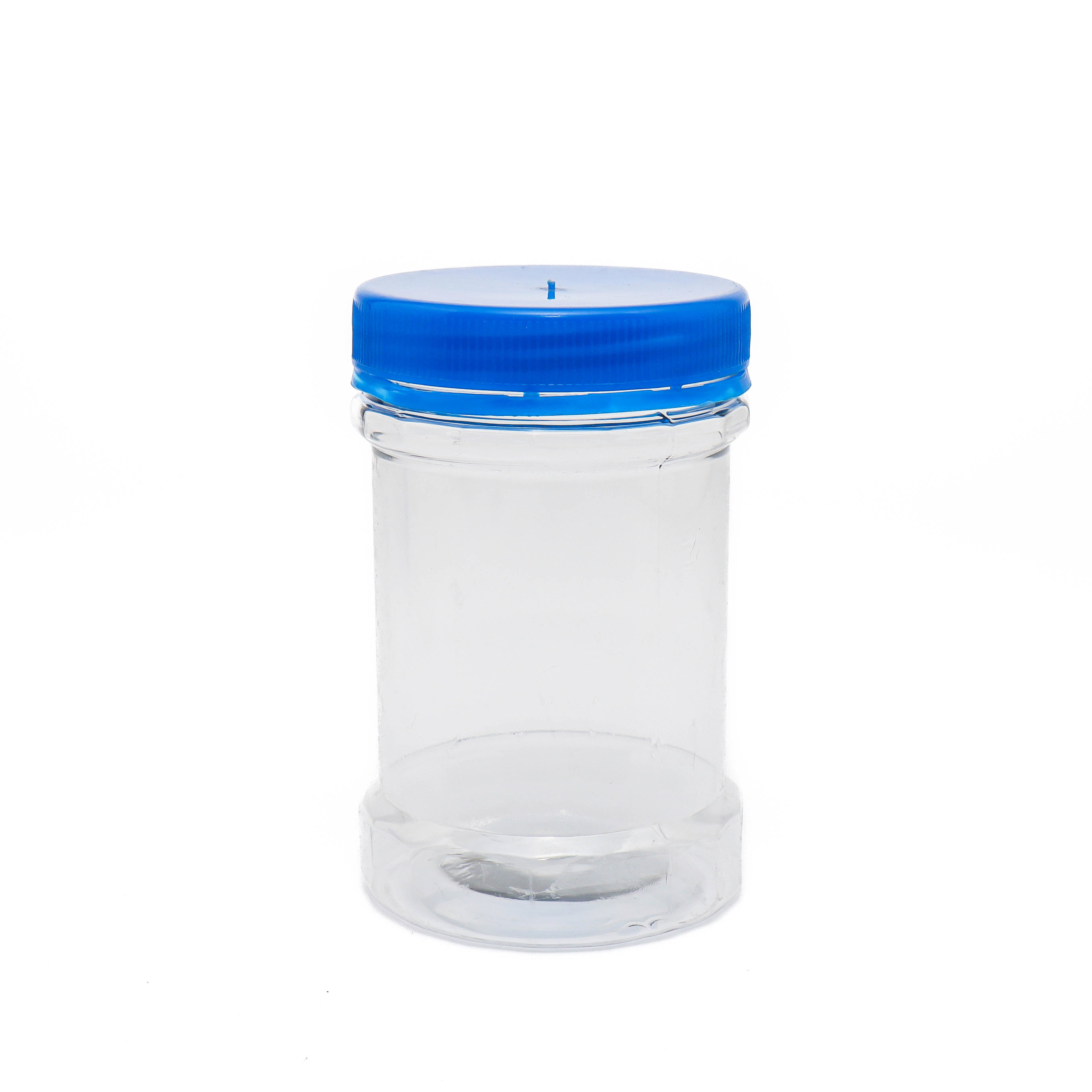 375ml Plastic Storage Jar Round with Blue Lid