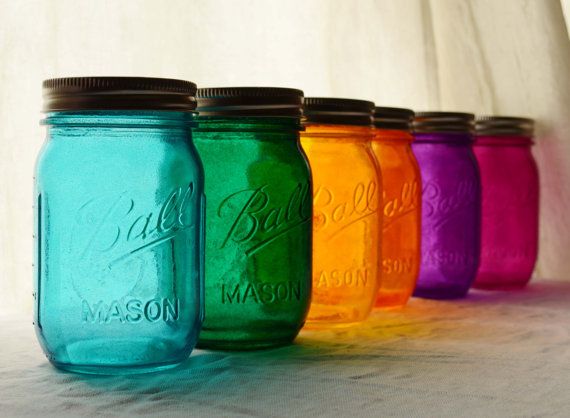 Consol 720ml Glass Jar Assorted Colours 82RTO