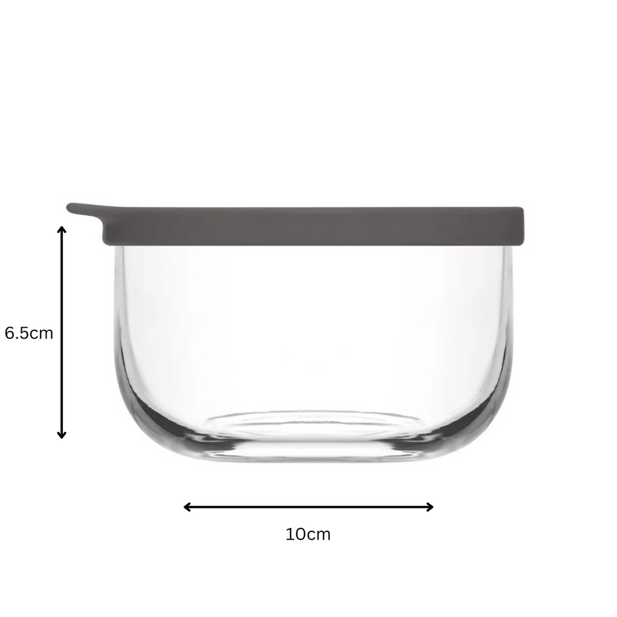 Lav Glass Bowl 380ml  with Grey Lid 380ml SGN942