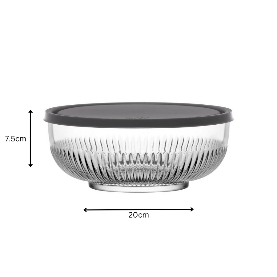 LAV Glass Bowl 1500ml with Grey Lid SGN951